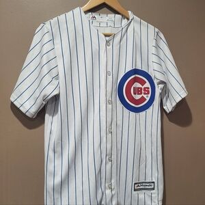 Custom Authentic Majestic Coolbase Cubs baseball jersey Sz S